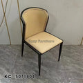 Modern High Back PU Leather Dining Chair with Metal Legs for Home Furniture Apartment Use