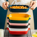 Solhui Ceramic Glaze Bakeware Baking Dish for Oven with Handle