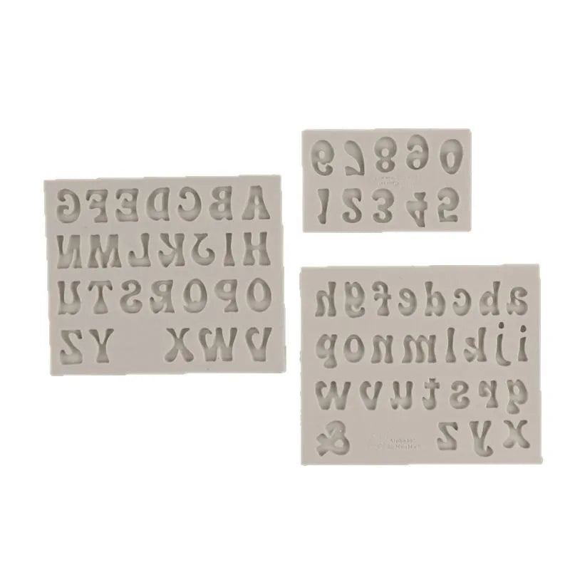 DIY Baking Mold Uppercase & Lowercase Letters Liquid Silicone for Fondant Cake Clay Chocolate Mold-Ready