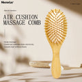 Custom Logo Bamboo Hair Brush Detangle Hair Comb Massager Cushion Brush Corbonized Bamboo Teeth for Women Men Kid Type Styling