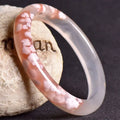 Sakura Agate Bangle Crystal Bracelet Fashion Jewelry Rose Floating Flower Cherry Blossom Agate Bangles