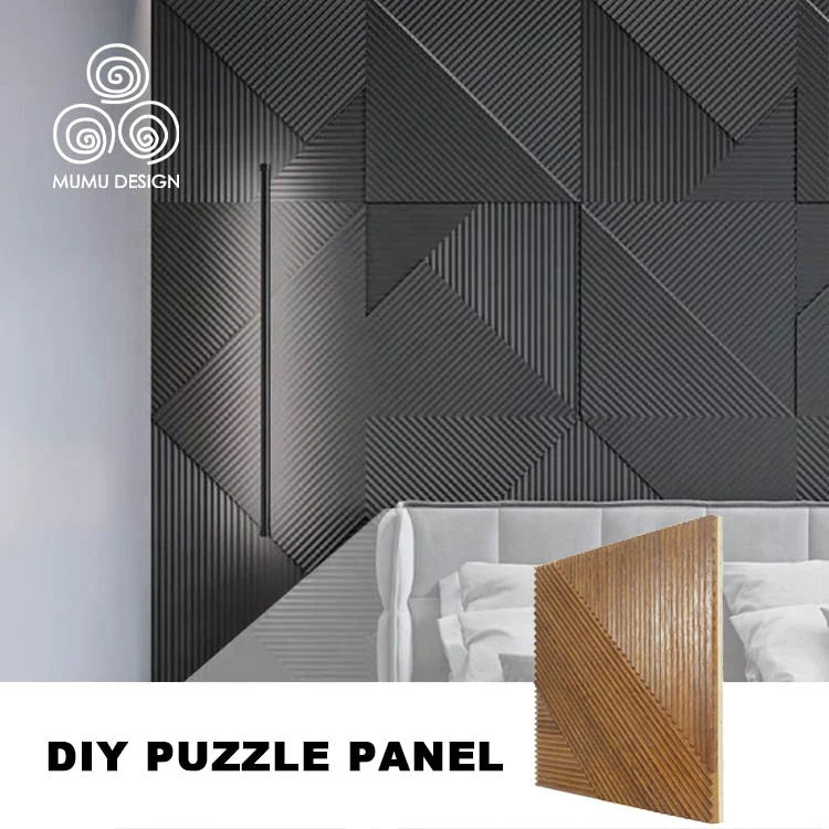 MUMU Luxury Modern Art European Decorative Square Large Partition Home Renovation Wooden Wall Panels