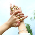 Fashion Simple Geometric Ring 18K Gold Stainless Steel Lava Mirror Open Ring Design Ring for Women