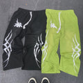 Manufacturer's Mid Waist Vintage Wash Jogger Trousers Acid Wash DTG Printed Wide Leg Street Style Sweatpants