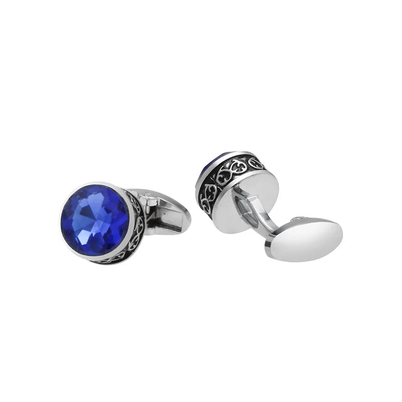Daili DIY Zinc Alloy Cufflinks for Men Engagement Wedding Christmas Party Gift Zircon Blanks Luxury Shirt Accessories