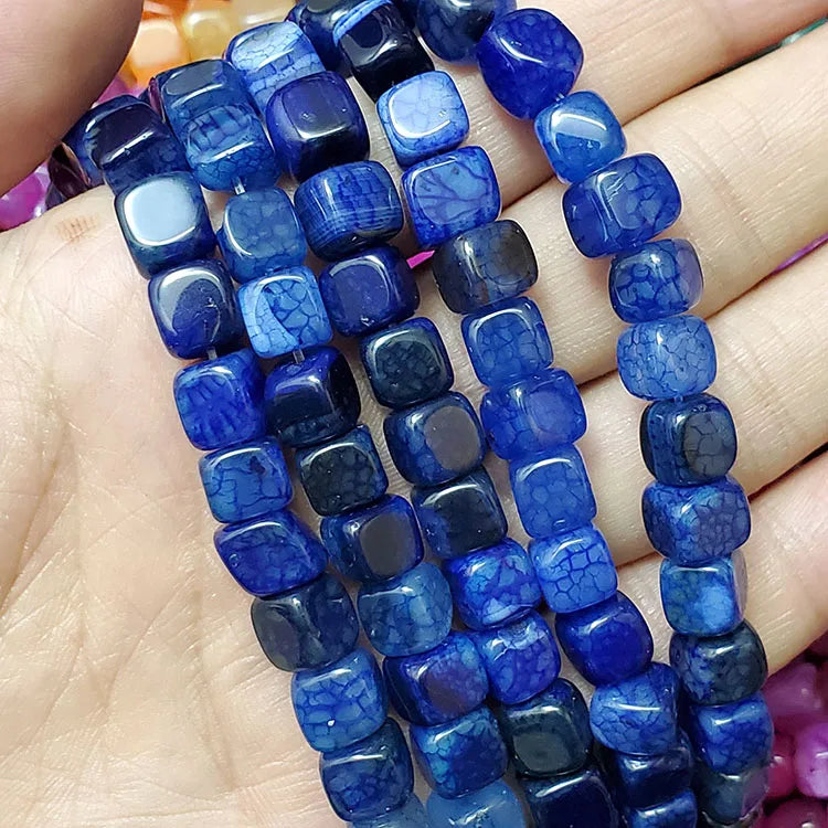 AB0857 8x8mm Natural Stone Diy Beads square Gemstone Agate Beads for Jewelry Making