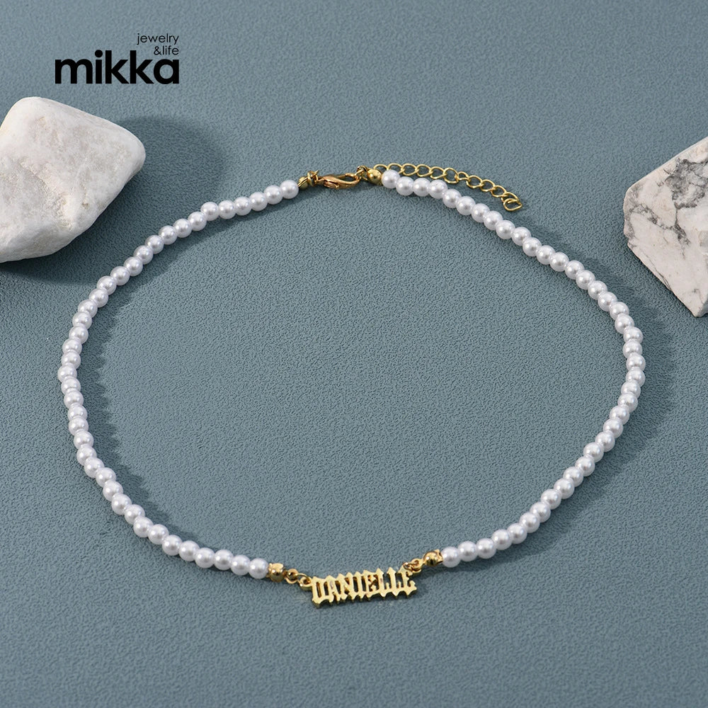 Women Freshwater Pearl Necklace With Stainless Steel Pendant for Vintage Jewelry