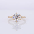 9K Yellow Gold 2ct Moissanite Stone DEF VVS Engagement Ring for Women