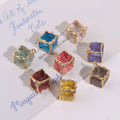 Simple 15mm Convex Texture Irregular Square Charm Colorful Resin Pendant for Necklace Bracelet Earring Craft Jewelry Accessories