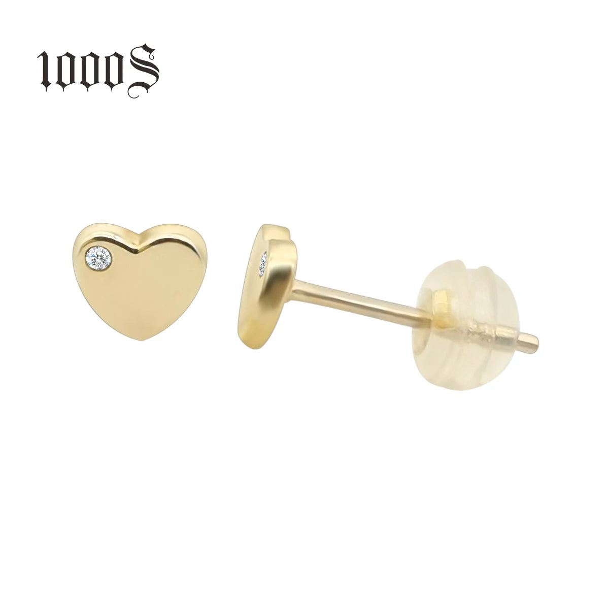 Best Quality Top Selling Trendy Stud Earrings Heart Shape Diamond 14K Gold Women's Anniversary Fashion Gift MegaBDM