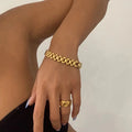 316L Stainless Steel PVD Plating Removable Chain Gold Bracelet Bangles for Men and Women
