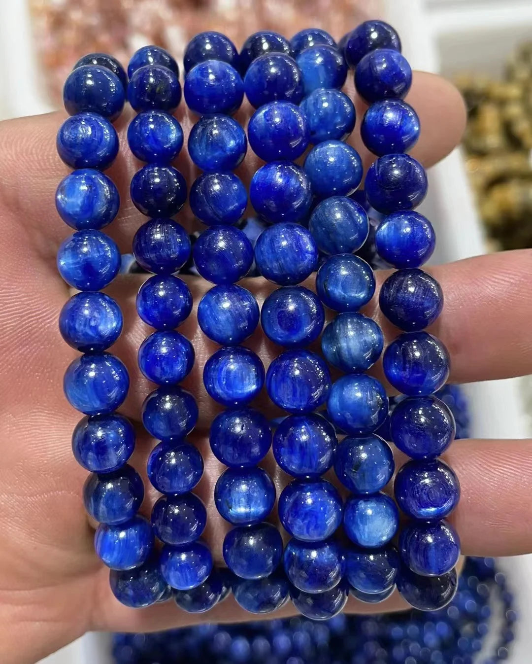 Round Beads Healing Crystal Stretch Adjustable Natural Gemstone Bracelets for Men Women Bangles