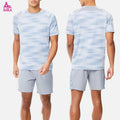 Designed Lightweight Breathable T Shirt With Mesh  Ventilation on the Back Pocket Shorts 2 Pieces Suit for Men