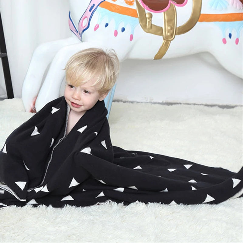 Sj Children Cotton Knitted Throw Blanket Swaddle Professional Quality Custom Design Super Soft