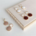 New Fashion Elegant Silver Needle Drop Acrylic Gold Plated Dangle Earring