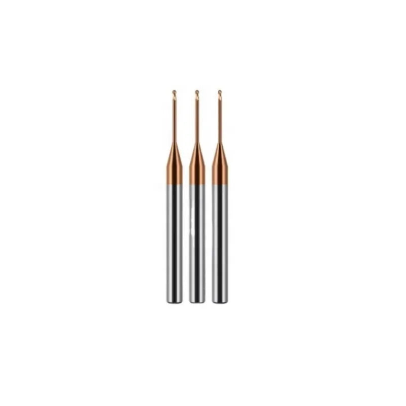 Carbide Micro End Mill HRC55 2 Flute Deep Groove Ball Milling Cutter CNC Ball End Mill R0.15-0.45 R0.5-1.5 Micro Ball End Mill