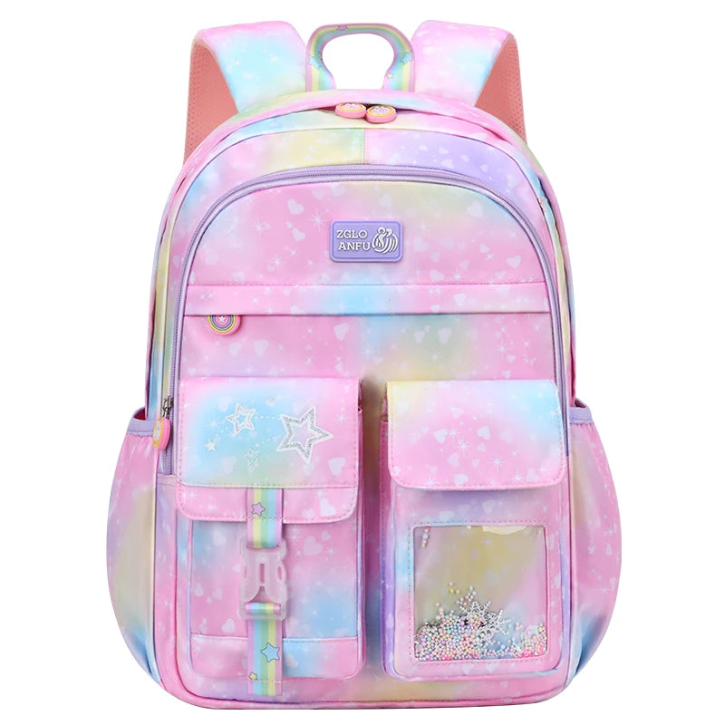 2022 New Fashion Gradient Students 1-6 Grades to Reduce the Burden of Children's Shoulder Bag Backpack School Bags MegaBDM