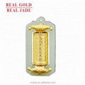 Certified Gold Inlaid Jade Hetian White Jade Transfer Cylinder Pendant To Run Men And Women Guanyin Buddha Dragon And Phoenix