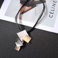 TongLing European Nickel Free Vintage Geometric Necklace Multilayer Short Pendant Necklaces for Women Girl