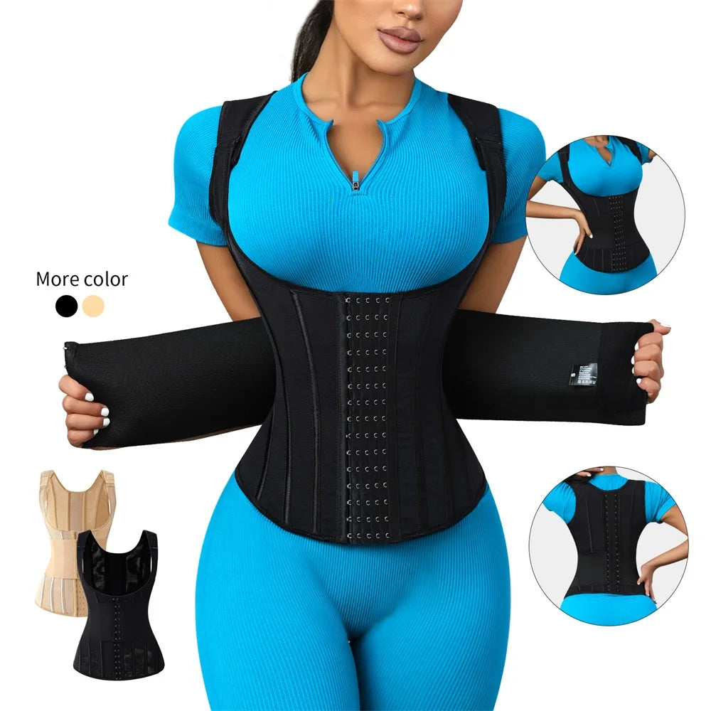 15 Steel Bone Extreme Tummy Control Shapewear Girdle Women'S Corset Entrenador De Cintura Latex Waist Trainer Korset Body Shaper