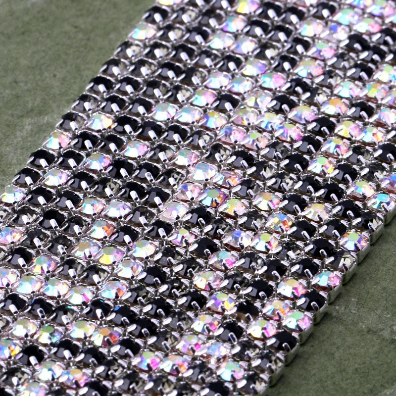 2025 Crystal wholesale cup chain ab crystal rhinestone chains trim  for jewelry making accessories rhinestone cup chain