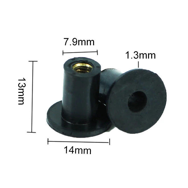 M5 Neoprene Well Nut Brass Insert Nuts With M5 X 25mm Stainless Steel Pozi Screw Bolt