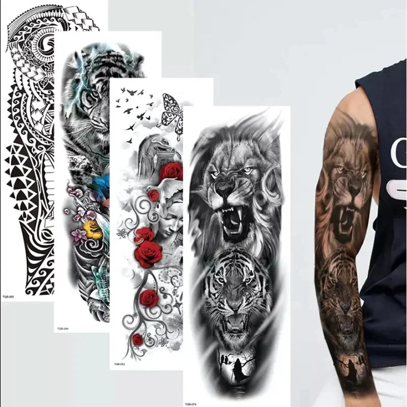 Non-Toxic Long Lasting Men Women Top Quality Waterproof Body Temporary Full Arm Tattoo Sticker