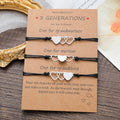 Stainless Steel 3 Generations Grandma Mother Daughter Granddaughter Circle Charm Bracelet Pinky Swear Promise Couple Bracelets