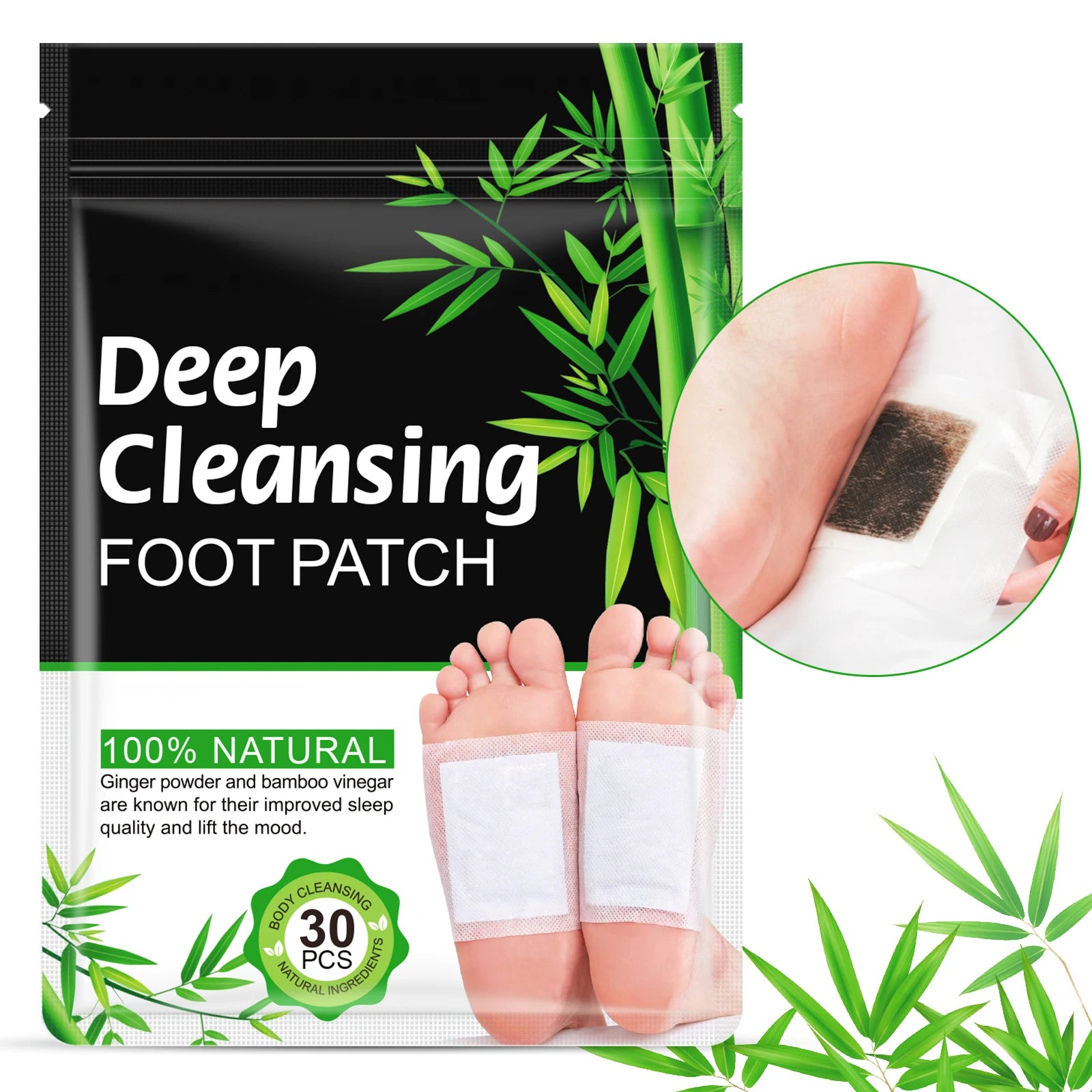 ALIVER 30 Pcs Hot Selling Foot Pads Relax Body Deep Sleep Herbal Ginger Detox Foot Patch