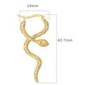 Fashion Stainless Steel Dangle Earrings Women's 18K Gold Plated Jewelry Statement Cross Snake Hoop Earrings