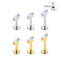 316L Stainless Steel Piercing Marquise Cubic Zircon Push in Style Labret Nose Stud Ear Tragus Helix Cartilage Women Body Jewelry