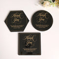 Customized Acrylic Hexagon Coaster Gold Foil Stamping Round Square Coasters Wedding Gift