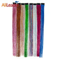 AliLeader Fairy Hair Tinsel Clip in Heat Resistant Rainbow Tinsel Hair Extensions Sparkle Shiny Glitter Hair Tinsel