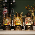 Wholesale Retro Brown Snow Lantern Decoration Custom Christmas Camping Lights Gift Supplies