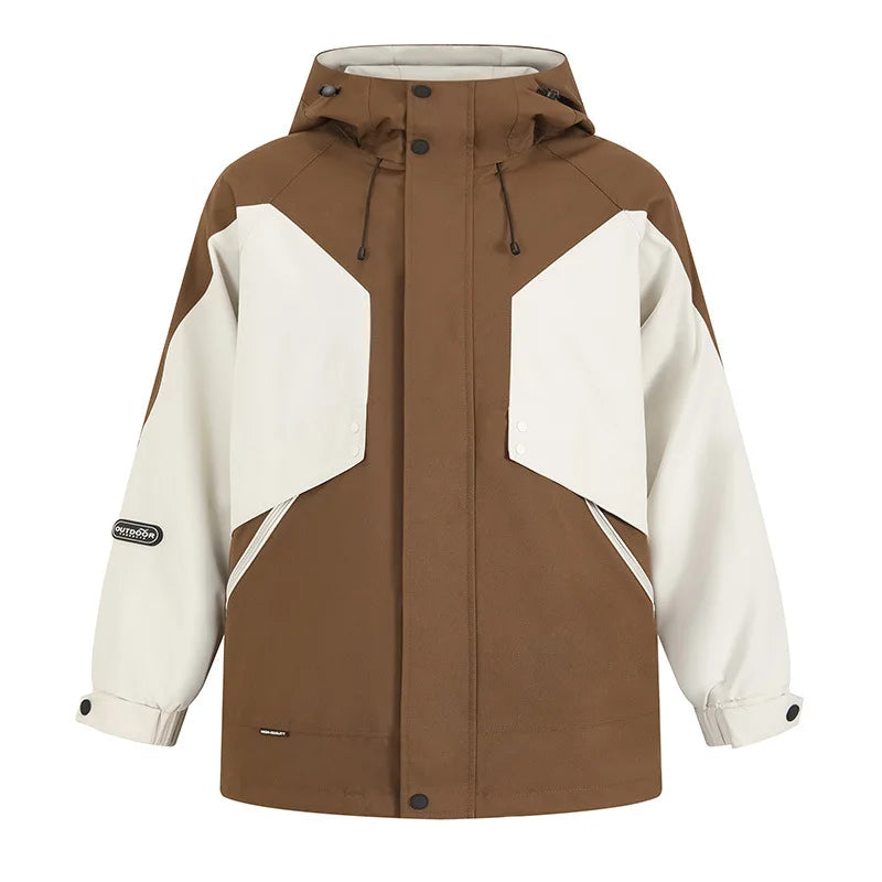 A601 Men's and Women's Autumn Winter Jackets Windproof Waterproof Hooded Two-Piece Set for Outdoor Sports