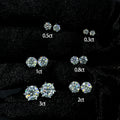Moissanite Round Brilliant Cut Hiphop Stud Earrings Gold Plated Vintage Sterling Silver Unisex Jewelry