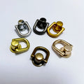 360 Degree Rotatable Ball Post Buttons with D Ring Metal Ring for Backpack Hardware Accessories Silver