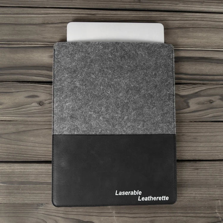 Minimalist Eco-Friendly Felt Document Pouch Felt Laptop Sleeve Tablet Covers Cases Laserable Leatherette Felt Laptop Bag