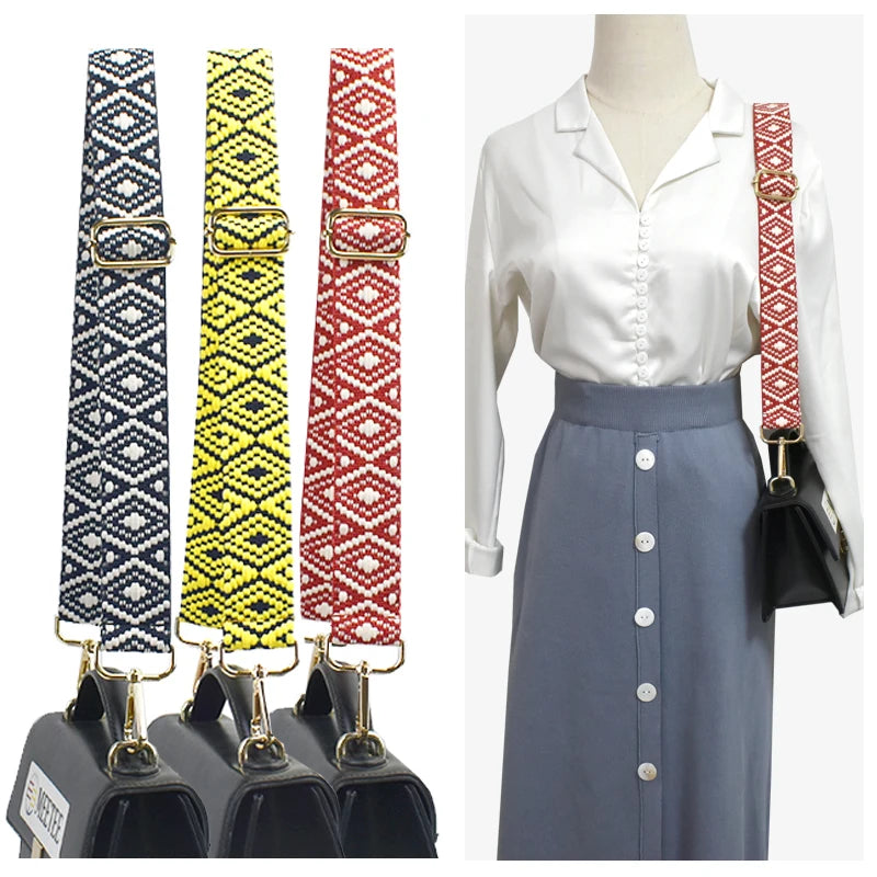Meetee B-J2047 Adjustable Webbing Belt 3.8cm*80-130cm Colorful Bag Accessories Handbag Strap Crossbody Long Bag