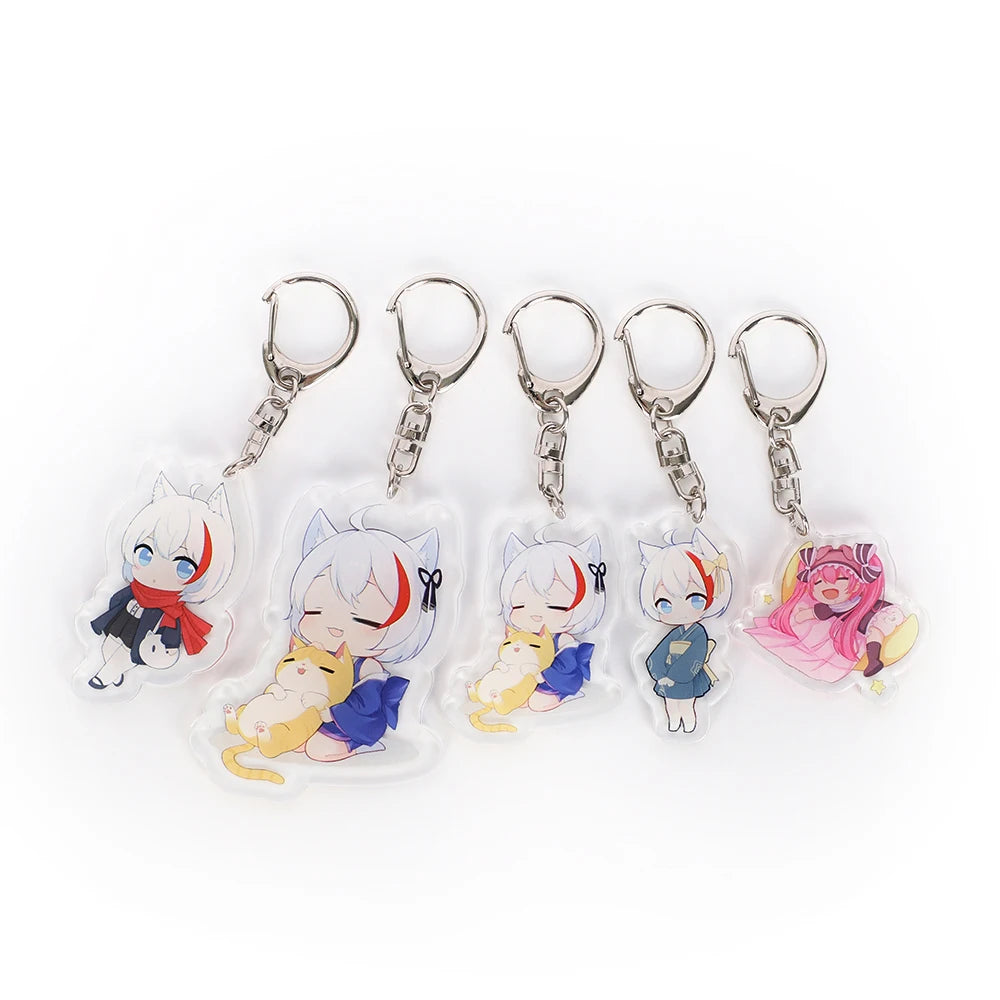 Epoxy Acrylic Keychain Promotional Cartoon Gift Printing Anime Holographic Keychains Custom Logo Acrylic Charms