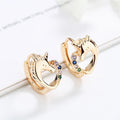 18k Laminated Gold Kawaii Jewelry unicorn Earring Girls Teenager Accessories Colorful Cz Zircon Huggie Hoop Earrings