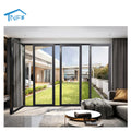 Factory Price Villa Aluminum Alloy Panoramic Foldable Door Double Tempered Glass Stainless Steel Flyscreen Modern Windproof