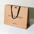 Promotional Tote Art Gift Packaging Custom Logo Recycled Takeaway Shopping Brown Kraft Paper Bags With Button for Business