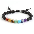 Natural Healing Crystal Bracelet 7 Chakra Yoga Lava Stone Beads Bracelets for Women Man Jewelry
