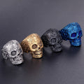 Anillos Ajustables Factory Bulk Hip Hop Red Eye Gothic Stainless Steel Skull Rings Adjustable Men's Jewelry