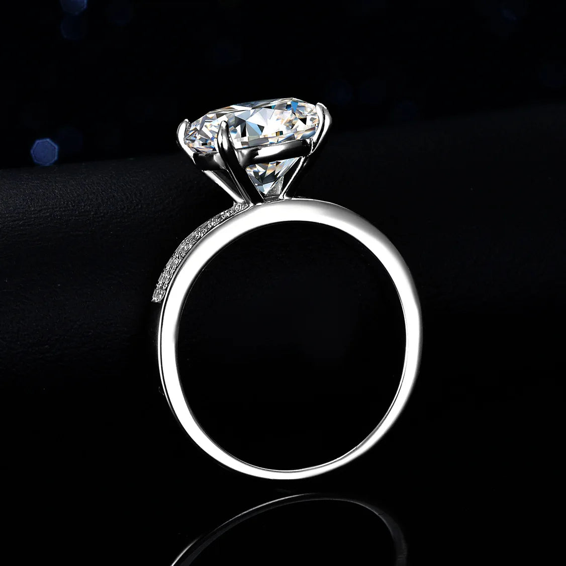 Factory Wholesale Classic Four Claw S925 Silver Ring 5 Carat Moissanite Diamond Ring Women's Wedding Ring