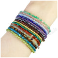 New Genuine 3MM Faceted Dainty Little Stone Bracelet Tiny Crystal Beads Cutting Bracelets With Stainless Steel Women Jewelry
