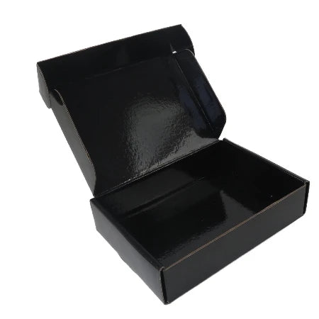 Custom Black Corrugated Paper Cardboard Box with Matte/Glossy Finish Embossed Printed for Product Packing