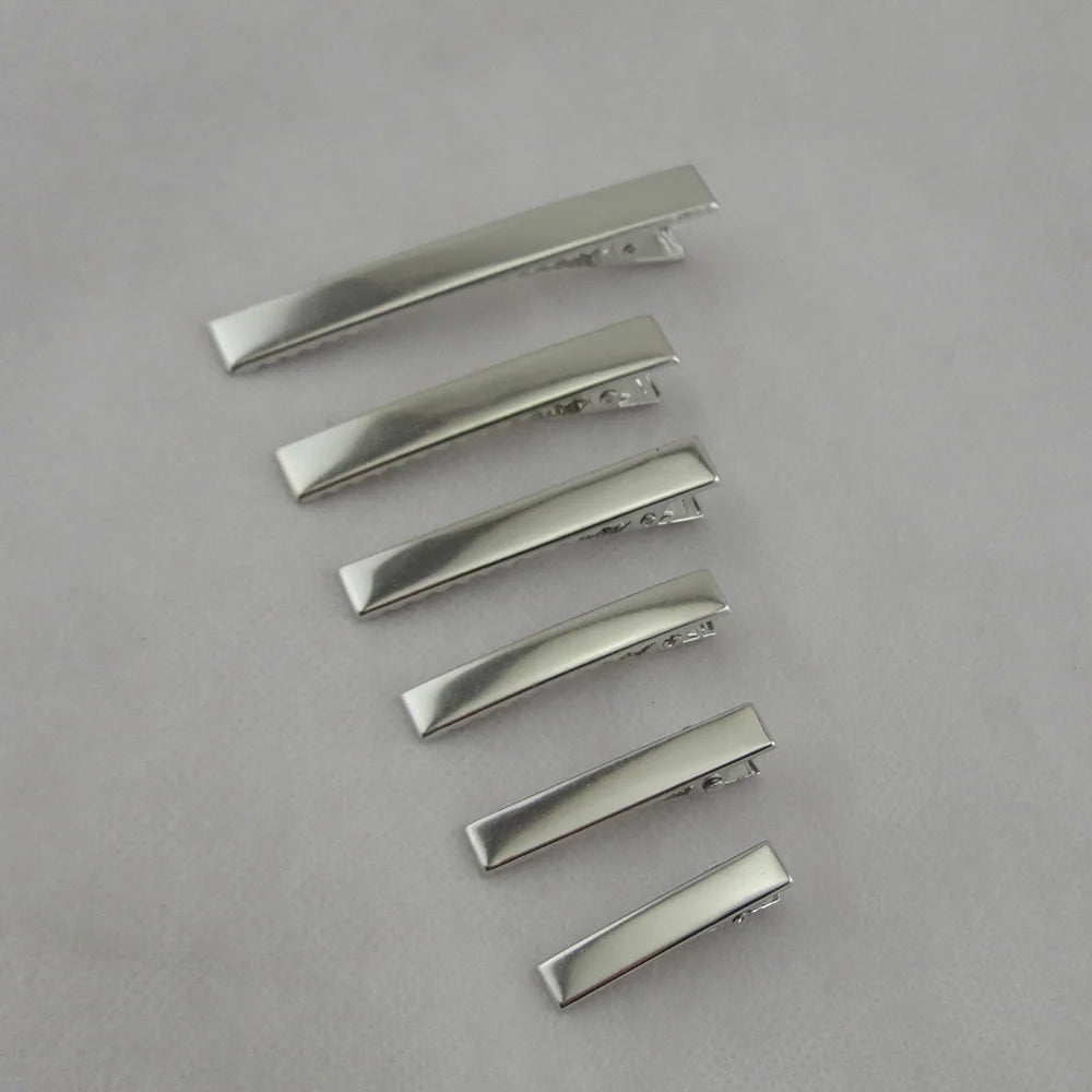 3.5cm 4cm 4.5cm 5.5cm 6CM Silver Thick Plus Rectangle Metal Alligator Hair Clips Plain Alligator Clip Hairpin for DIY Hair Bows