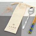 Outdoor Fashion Designed Cute Small Natural Cotton Drawstring Bag Manufacture Chopsticks Fork Straw Pouch Bag Holder